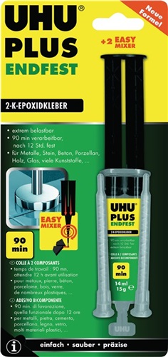 UHU 2K-Epoxidharzklebstoff PLUS ENDFEST 15g gelblich Doppelspritze UHU