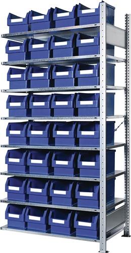 KAPPES Steckregal H2000xB1000xT400mm Anbauregal 8 Stahl-Bd.32xGr.3 blau KAPPES