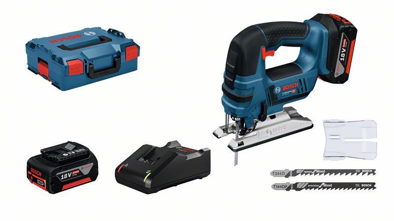 BOSCH Akku-Stichsäge GST 18 V-LI B, mit 2 x 4.0 Ah Li-Ion Akku, L-BOXX