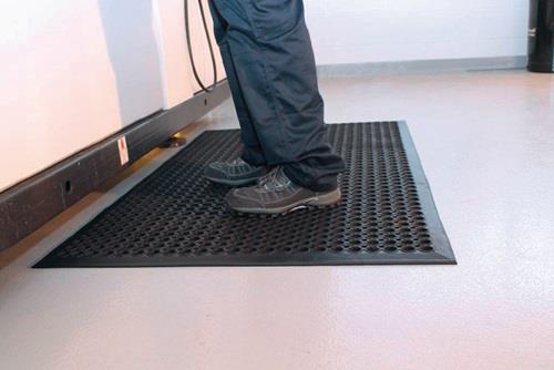 COBA Arbeitsplatzbodenbelag Fertigmatte L1500xB900xS10mm schwarz Gum.COBA