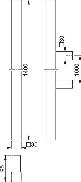 HOPPE    BA 1.000 mm L   Edelstahl Objekttür, Haustür edelstahl matt