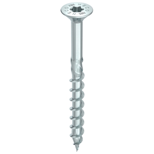 HECO TOPIX-plus 3,5 x 50, Senkkopf mit Frästaschen, Drive, Teilgewinde, verzinkt blau, A3K