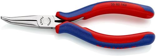 KNIPEX Elektronik-Greifzange Gesamt-L.145mm flachrunde Backen Form 8 Mehrkomp.-Hüllen