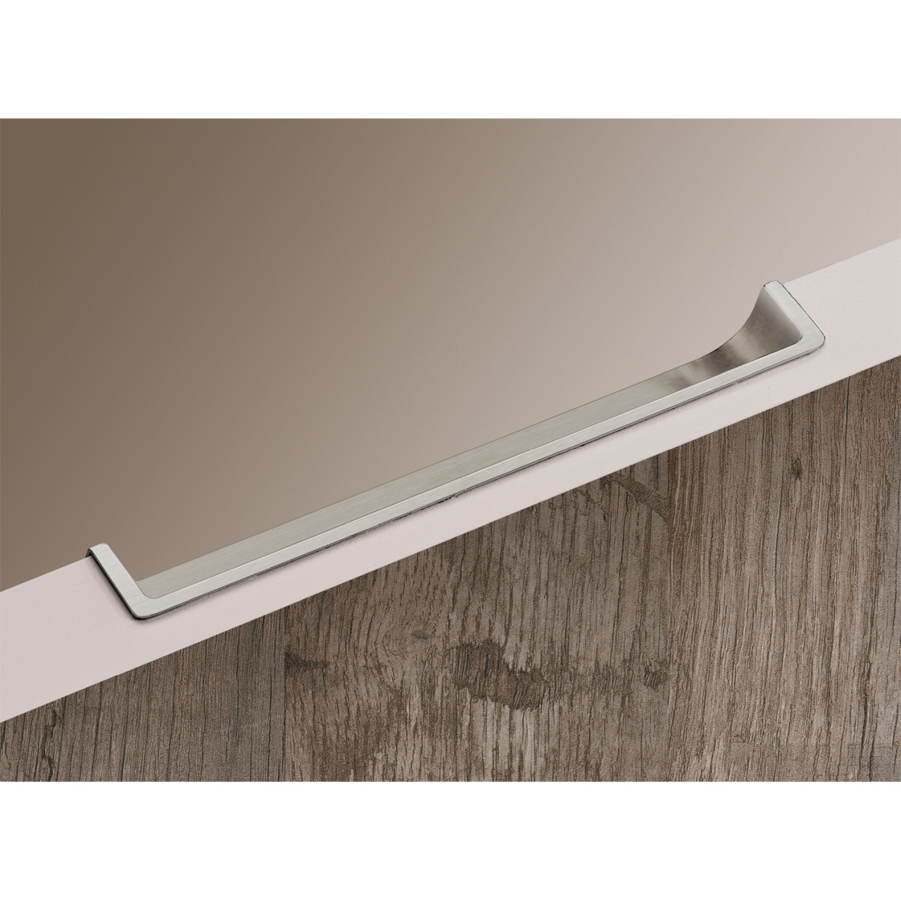 HETTICH Einsetzgriff Genzone, L 134 mm, B 16 mm, H 16 - 18,5 mm, Edelstahl Optik gebürstet, 9145263