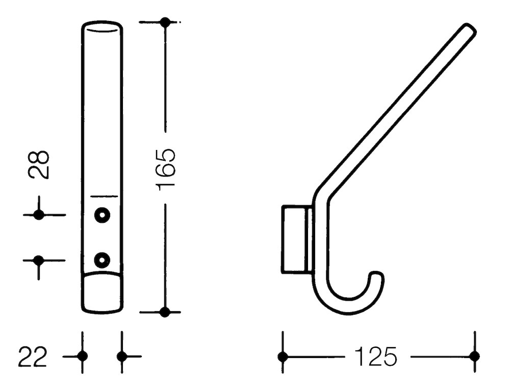 HEWI Hut- und Mantelhaken 477.90.071, Polyamid, 477.90.071 50
