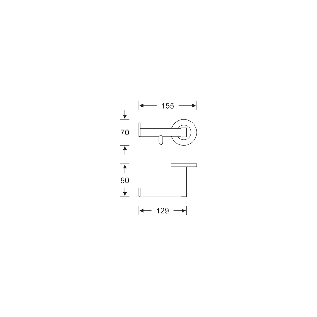 KWS Papierrollenhalter mit Rollenbremse links Edelstahl fein matt