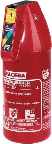 GLORIA KFZ-Pulverfeuerlöscher 2kg m.Dauerdruck Brandkl.13 A 89 B C m.Manometer,m.Halter