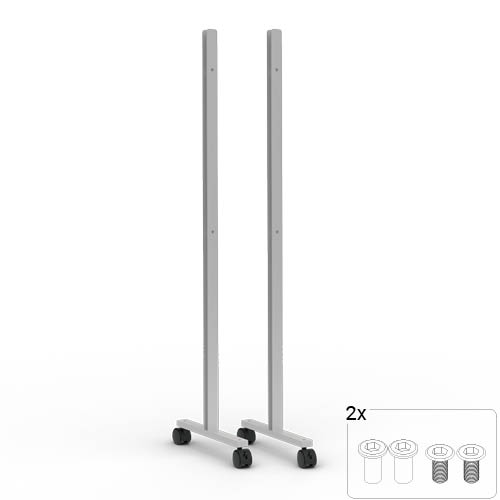 BMB 2x SOLIDO M silber, Halter für Raumteiler AKUSTIX Muram