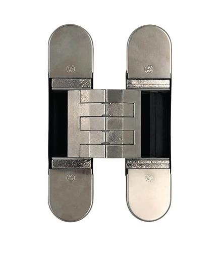 BSW verdecktl.Objektband Hide 3D130-80 vernickelt,glänzend Bandh130mm Bel.-W80kg BSW