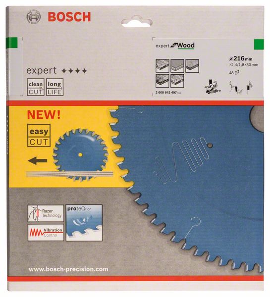 BOSCH Kreissägeblatt Expert for Wood, 216 x 30 x 2,4 mm, 48