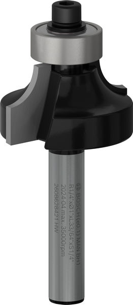 BOSCH Abrundfräser 1/4", R1 6,3 mm, D 25,4 mm, L 13,2 mm, G 54 mm