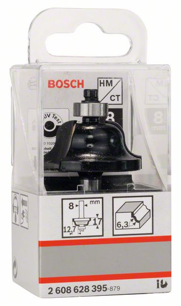 BOSCH Profilfräser B, 8 mm, R1 6,3 mm, B 12,7 mm, L 17 mm, G 61 mm