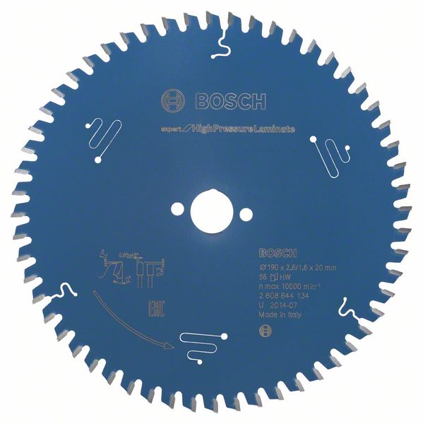 BOSCH Kreissägeblatt Expert for High Pressure Laminate, 190 x 20 x 2,6 mm, 56