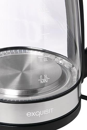 Nordwest Wasserkocher WK 3501 swg 2200 W schwarz ,2l 1,1kg Glas,VA LED blau EXQUISIT Nordwest Wasserkocher WK 3501 swg 2200 W schwarz ,2l 1,1kg Glas,VA LED blau EXQUISIT