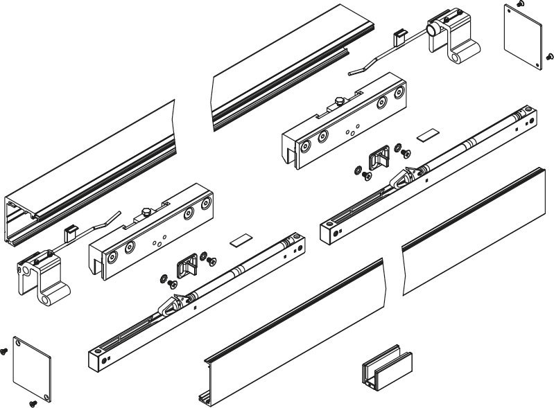 HERMAT Schiebetürbeschlag San Remo 9172/80L, 80 kg, Aluminium