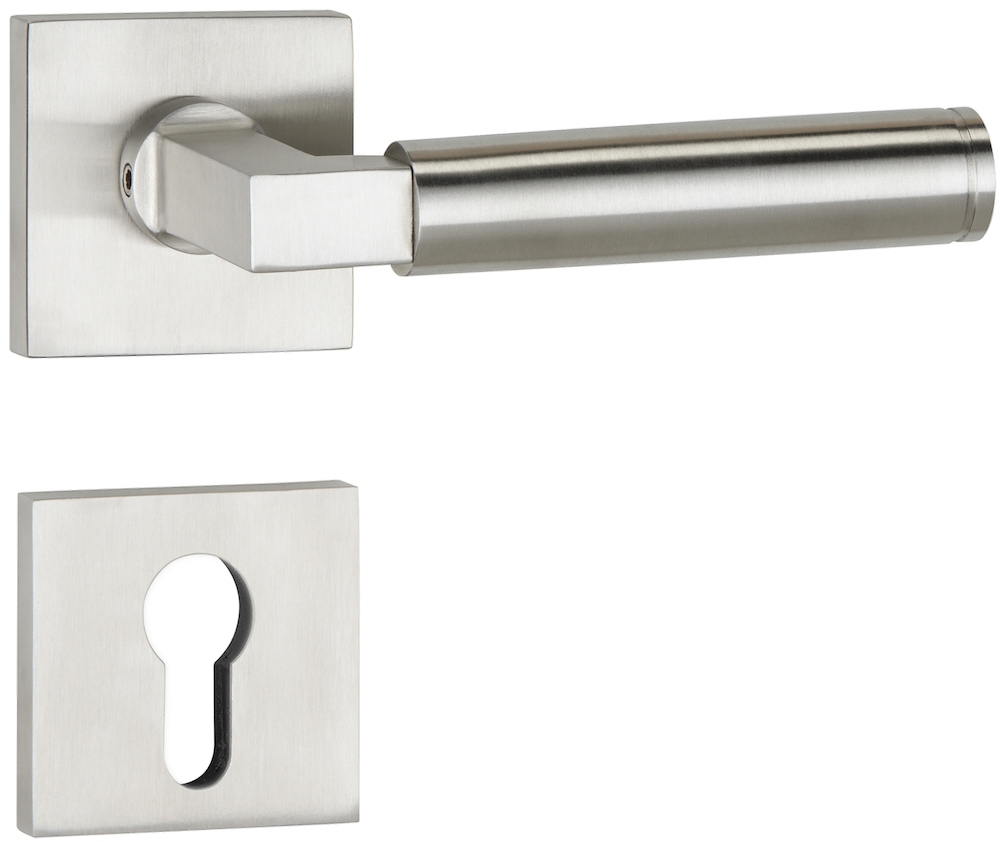 HERMAT Drücker-Halbgarnitur mit Rosetten INFINITY 1831/2311.SC, Edelstahl