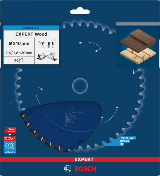 BOSCH Kreissägeblatt Expert for Wood, 210 x 30 x 2,4 mm, 40