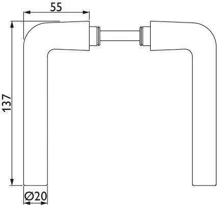 HERMAT Türdrückerpaar BASIC 03 1903, Aluminium