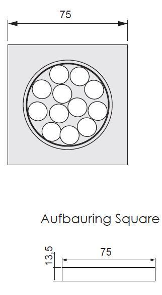 L&S EBL-LED Nova Plus Emotion Einbau, square, 12V, 3,00W, schwarz, EZL, Störmer