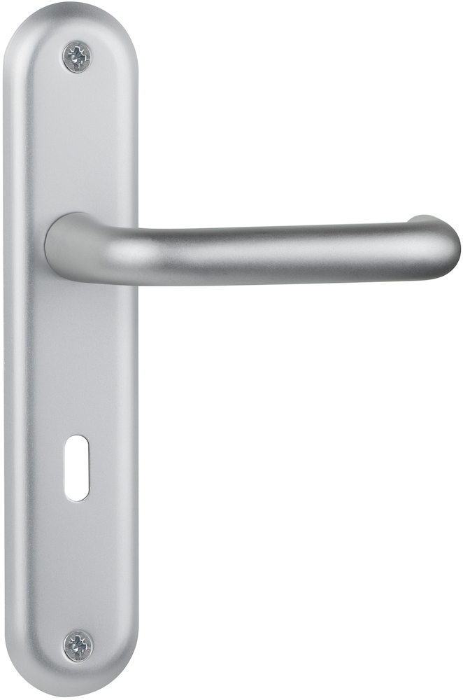 HERMAT Drückergarnitur mit Langschild BASIC 01 1901/2225, Aluminium