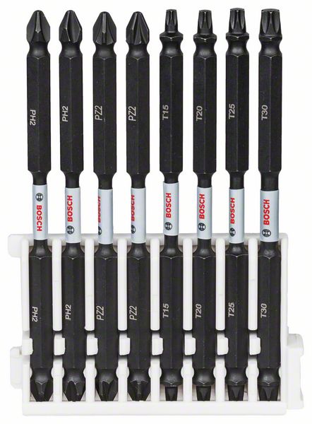 BOSCH Doppelklingen Schrauberbit-Set Impact Control, 8-teilig, diverse, 110 mm