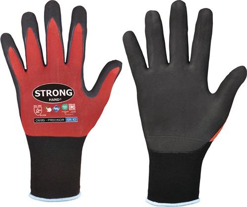 STRONGHAND Handschuhe PRECISOR Gr.10 rot/schwarz EN 420/EN 388 PSA II STRONGHAND