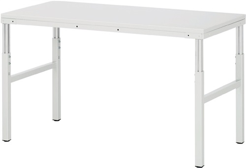 RAU Arbeitstisch B1500xT700xH650-1000mm Arbeitsplatte Melamin Gestell lichtgrau