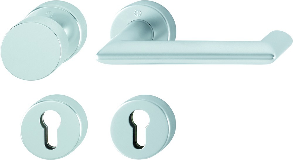 HOPPE® FH Wechselgarnitur mit Rosetten Karlstad FS-58/42H/42HS/1141, Aluminium HOPPE® FH Wechselgarnitur mit Rosetten Karlstad FS-58/42H/42HS/1141, Aluminium