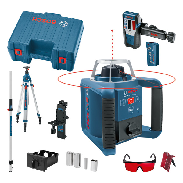 BOSCH Rotationslaser GRL 300 HV, mit RC 1, WM 4, LR 1, BT 300 HD und GR 240