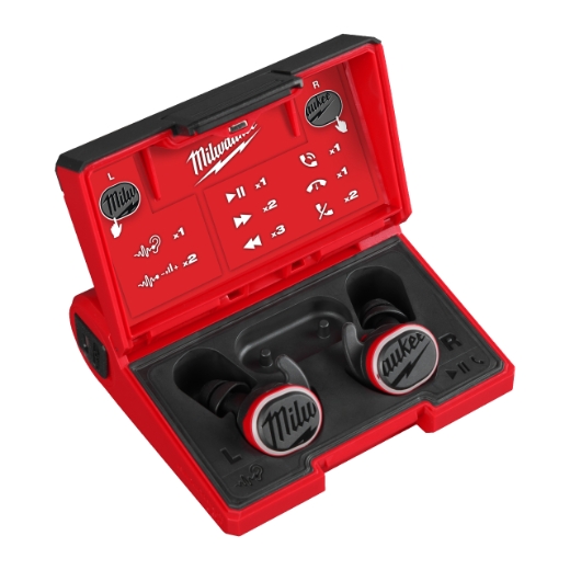 MILWAUKEE USB Bluetooth Gehörschutz inkl. L4B3 RED LITHIUM Akku u. Ladekabel L4RLEPB-301