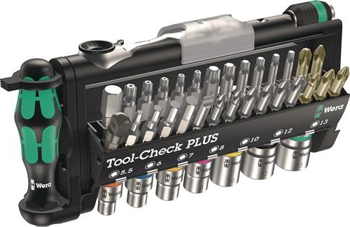 WERA Bit-/Steckschlüsselset Tool-Check PLUS 39-tlg.Schlitz/PH/PZD/T/Knarre/7 Nüsse