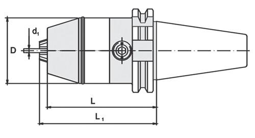 WTE NC-Schnellspannbohrfutter DIN 69871A Spann-D.2,5-16mm SK40 A.-L.92mm WTE