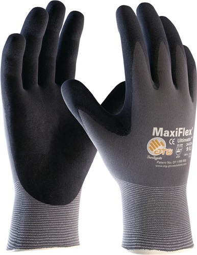 ATG Handschuhe MaxiFlex Ultimate 34-874 Gr.7 grau/schwarz Nyl.m.Nitril EN 388 Kat.II