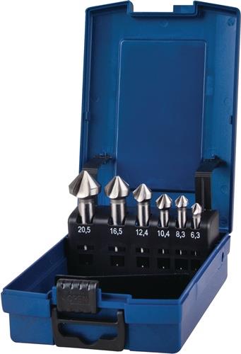 TECWERK Kegelsenkersatz DIN 335C 90Grad 6,3-20,5mm HSS-Co 6-tlg.Ku.-Kass.TECWERK