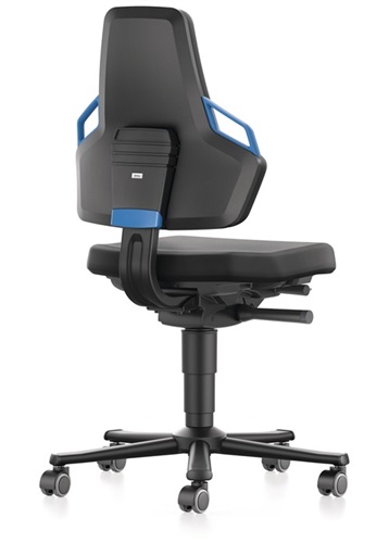 BIMOS Arbeitsdrehstuhl Nexxit Rl.Grifffarbe blau Integralschaum