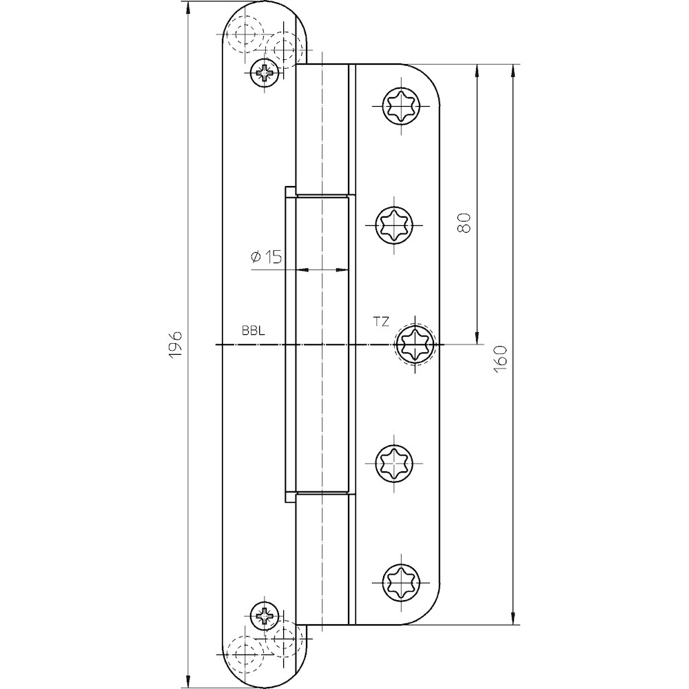 SIMONSWERK Objektband VARIANT® VN 1937/160 Compact Planum, edelstahl