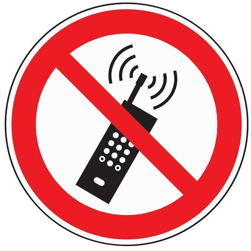 PROMAT Schild Mobilfunk verbot. D200mm Kunststoff rot/schwarz