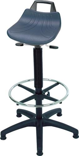 LOTZ Stehhilfe PU-Integralschaum Sitz-H.610-860mm Ku.-Fußkreuz Fußr./Bodengl.LOTZ