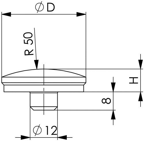 AMF Schraubbockaufsatz Nr.6440 Einsteckzapfen-D.12mm KGL AD 37mm AMF