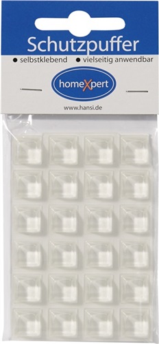 Nordwest Schutzpuffer Clear 12,6mm Ku.transp.Quadrat selbstkl.