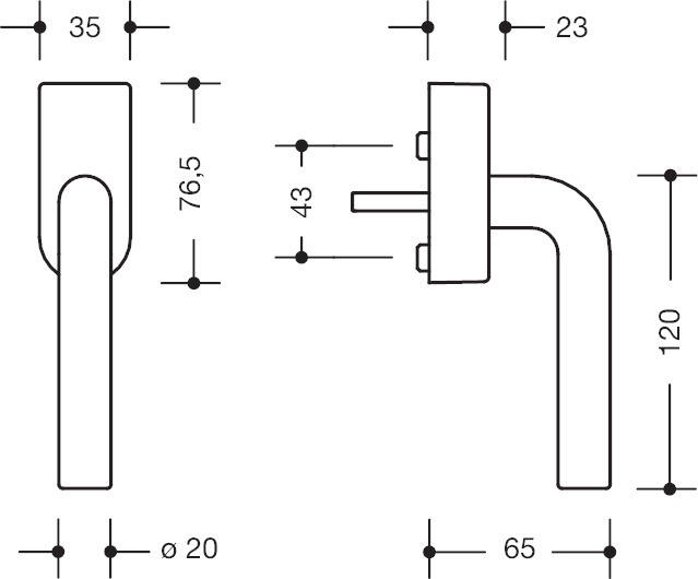 HEWI Fenstergriff absperrbar 111FGA.6K, Polyamid