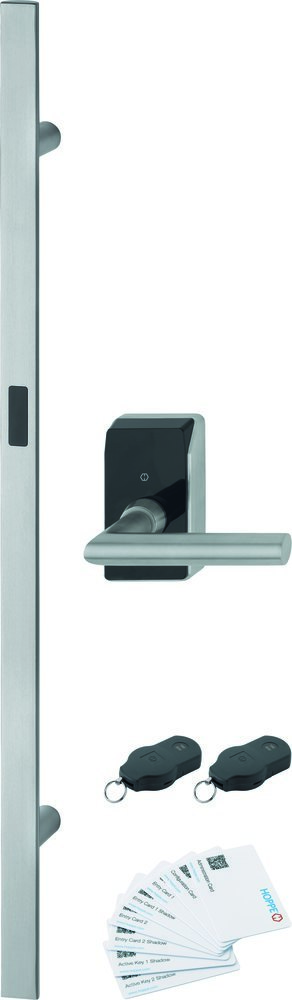 HOPPE Stoßgriff-Set berührungslos Amsterdam E5091GC/414NGC/1400Z, Edelstahl, 11784064