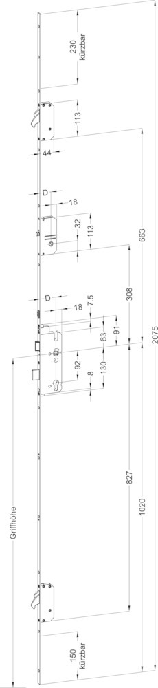 WINKHAUS Selbstverriegelnde-Mehrfachverriegelung STV AV3-FW16770 M2, 8/92, Stahl 5015468 WINKHAUS Selbstverriegelnde-Mehrfachverriegelung STV AV3-FW16770 M2, 8/92, Stahl 5015468