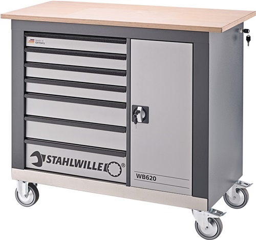 STAHLWILLE Rollwerkbank WB620 Außen-B1150xT500xH1030mm Schubl.7 750kg STAHLWILLE