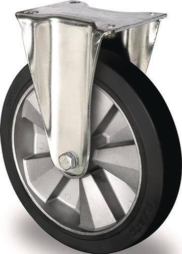 TECWERK Schwerlastbockrolle D.250mm Trgf.500kg Elastikgummi Bau-H.295mm TECWERK