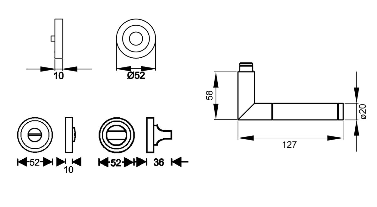 KARCHER DESIGN Drückergarnitur ER34 - Rio Steel, Bad, Edelstahl KARCHER DESIGN Drückergarnitur ER34 - Rio Steel, Bad, Edelstahl