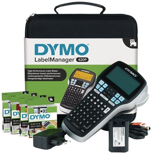 DYMO Beschriftungsgerät Label MANAGER 420 P Schriftband-B.6,9,12,19mm Kofferset