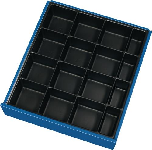 TECWERK Schubladenunterteilungsmaterial Front 60-90mm Kleinteileeinsatz 16Mulden TECWERK