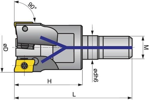 PROMAT Einschraubfräser D.32mm vern.m.IK Z.5 APKT-10 PROMAT