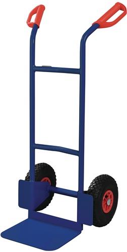 TECWERK Stapelkarre H.1150mm Schaufel-L250xB320mm Luft-Bereifung Trgf.200kg blau TECWERK